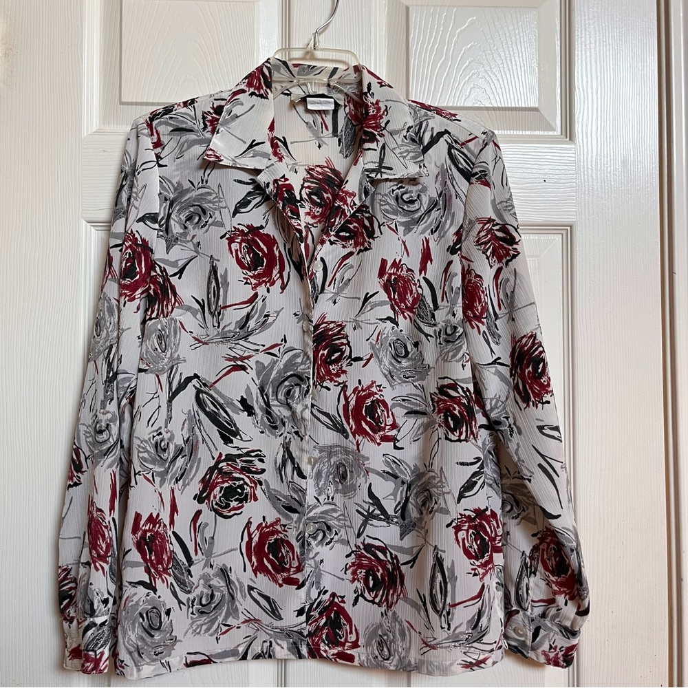 Floral Button-Up Blouse